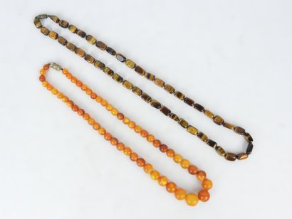 COSTUME JEWELRY. Lot including tiger eye...