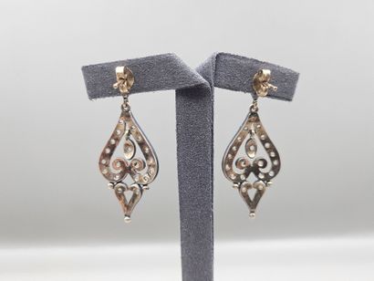 Paire de BOUCLES D'OREILLE mouvementées en...