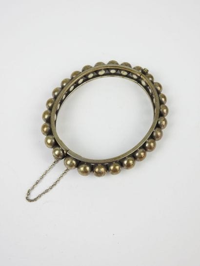 BRACELET jonc perlé en argent 925/1000°....