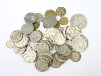 FRANCE. Monnaies argent dont 10 francs Turin,...