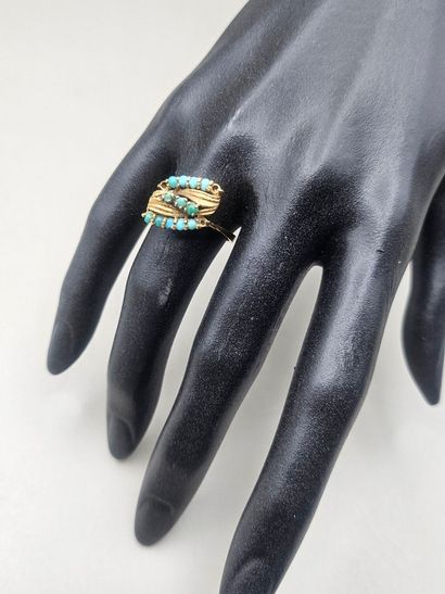 BAGUE florale mouvementée en or jaune 750...