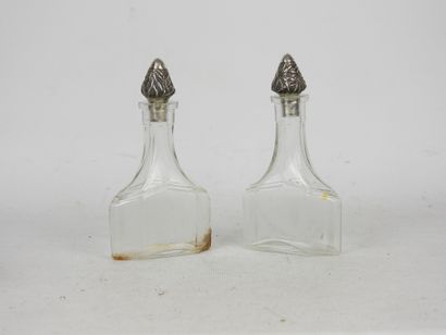 Glass and silver-mounted VINEGAR OIL BOILER...