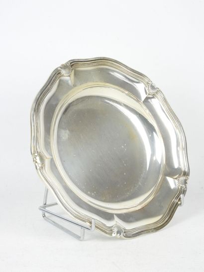 925/1000° silver SQUARE FLAT with shell decoration....