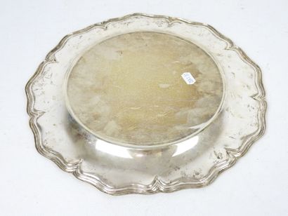 925/1000° silver serving plate, scalloped...