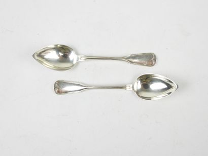 Suite of TWELVE MOKA SPoons in silver 800/1000°...