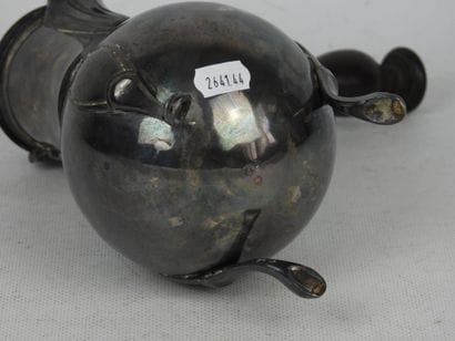 Tripod silver VERSEUSE with blackened wooden...