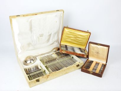 CHRISTOFLE. Silver-plated cutlery set Gabon...
