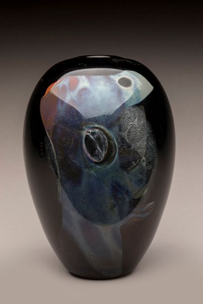 Claude MONOD (1944-1990).
Blown-glass ovoid...