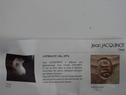 Jean JACQUINOT (1944-2025) 
Stoneware pitcher,...