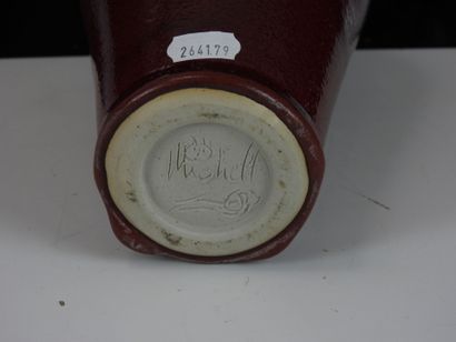 MICHELL (XXth) (?) 
Oxblood glazed ceramic...