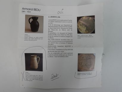 Armand BEDU (1891-1966) - La Borne
Stoneware...