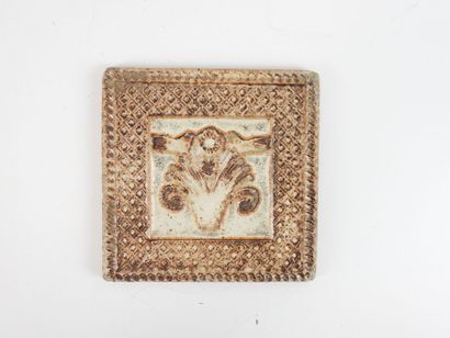 REUNION OF TWO brown/orange glazed ceramic...