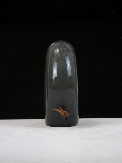 Glass pebble vase with blue inlay. 
H. 12cm.
Provenance:...