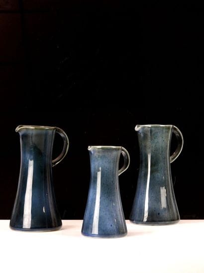 VIREBENT. 
Three blue enameled porcelain...
