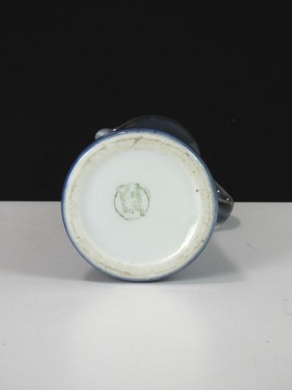 VIREBENT. 
Three blue enameled porcelain...