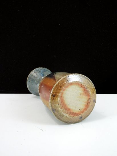 LE DON.
Enameled stoneware vase with geometric...