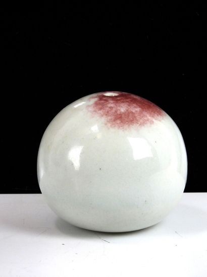 REUNION OF TWO glazed ceramic ball vases...