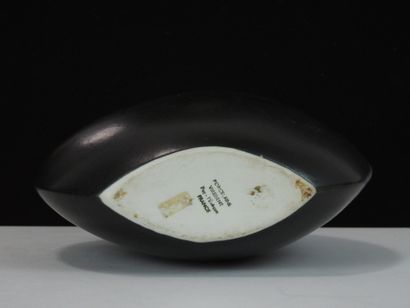 VIREBENT. 
Lenticular vase with offset neck...
