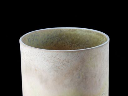 VIREBENT.
Large porcelain scroll vase, enameled...