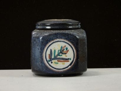 ONET.
Blue glazed ceramic quadrangular covered...
