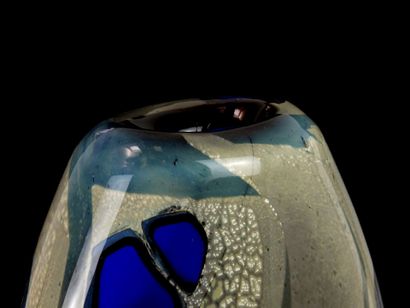 Yves BATREL (1946-2009).
Large flat vase...