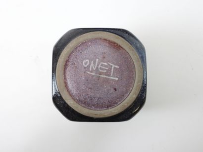 ONET.
Blue glazed ceramic quadrangular covered...