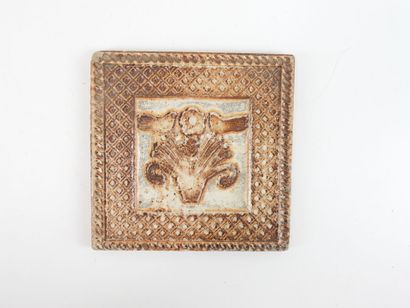 REUNION OF TWO brown/orange glazed ceramic...