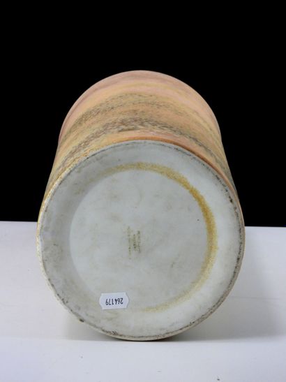 VIREBENT.
Large porcelain scroll vase, enameled...