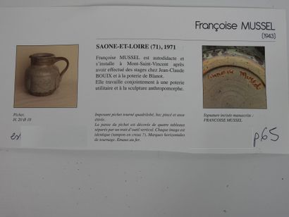 Françoise MUSSEL (born 1943): 
Large stoneware...
