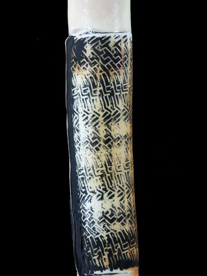 Franck ROUSSEAUX (1950-2010). 
Tall cylindrical...