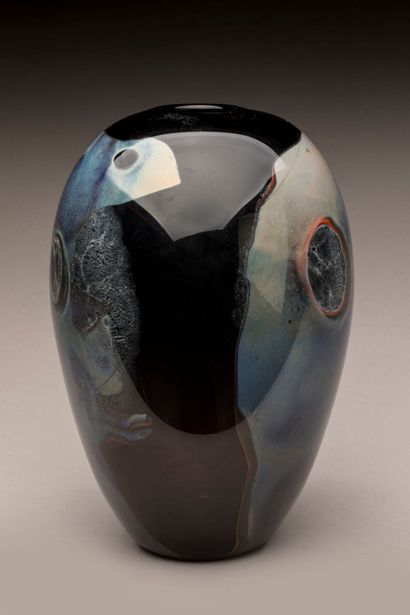Claude MONOD (1944-1990).
Blown-glass ovoid...