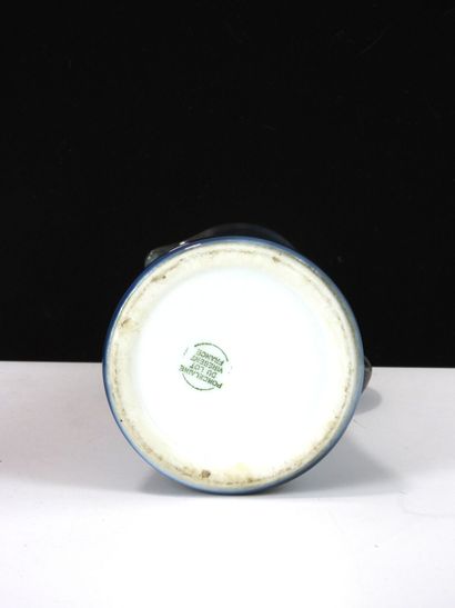 VIREBENT. 
Three blue enameled porcelain...