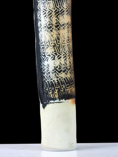 Franck ROUSSEAUX (1950-2010). 
Tall cylindrical...
