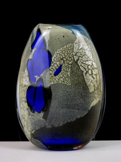 Yves BATREL (1946-2009).
Large flat vase...