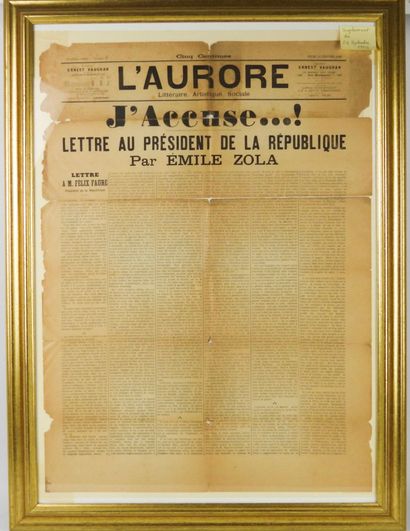 SOUVENIR HISTORIQUE. ZOLA (Émile) - « J'accuse…!...