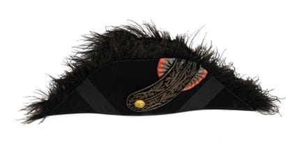 COIFFURES. Bicorne de préfet en feutre noir...