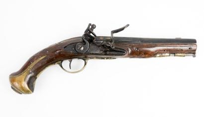 ARMES à FEU. Pistolet à silex à monture en...