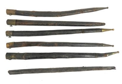 SPARE PARTS. Set of 6 AN IX or 1822 leather...