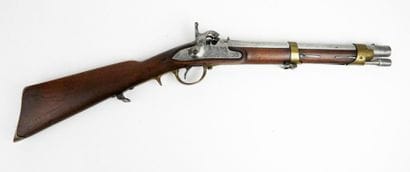 FIREARMS. Cavalry musket with walnut frame,...