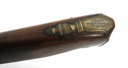 ARMES à FEU. Fusil de chasse à silex, monture...