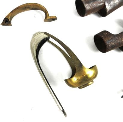 SPARE PARTS. Set of iron or brass rifle or...