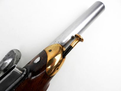 ARMES à FEU. Paire de pistolets à silex d'officier...
