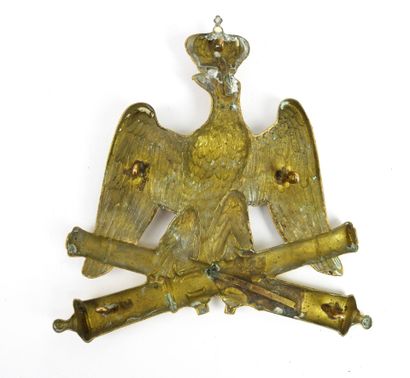 CUIVRERIES. Plaque de sabretache troupe d'artilleur...