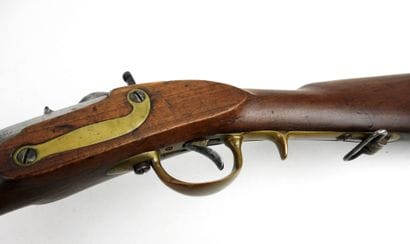 FIREARMS. Cavalry musket with walnut frame,...