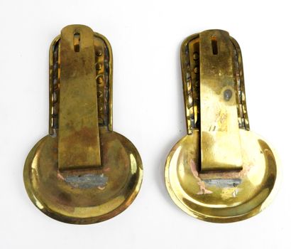 EQUIPMENT. USA. Pair of brass mounted cavalry...