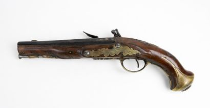 ARMES à FEU. Pistolet à silex à monture en...
