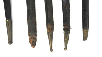 SPARE PARTS. Set of 5 AN IX or 1822 leather...