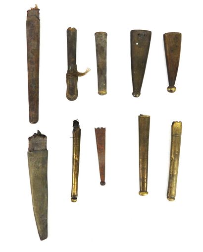 SPARE PARTS. Set of 10 brass sword or saber...