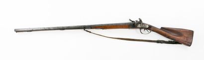 ARMES à FEU. Fusil de chasse à silex, monture...