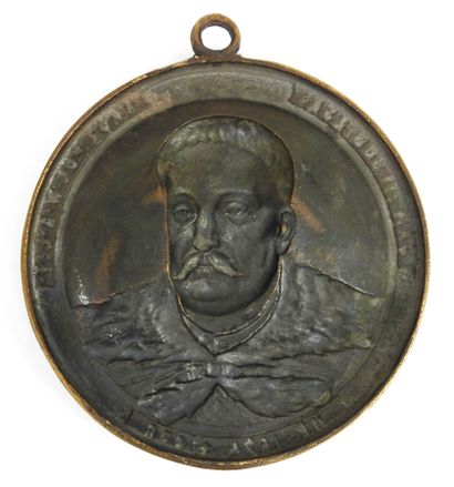 CURIOSITÉ. POLOGNE. Médaillon en bronze à...